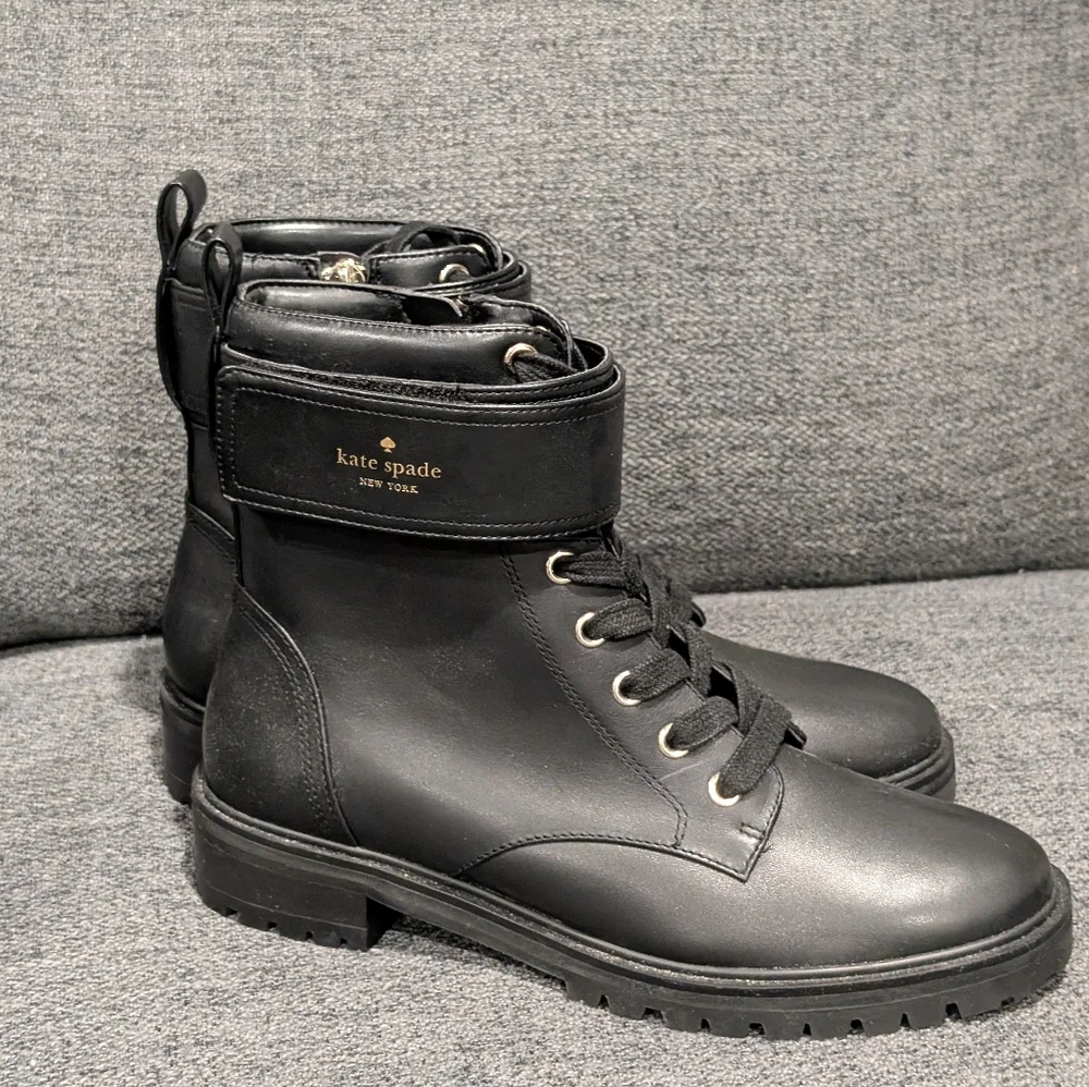 Kate Spade Black Leather Ankle Boots